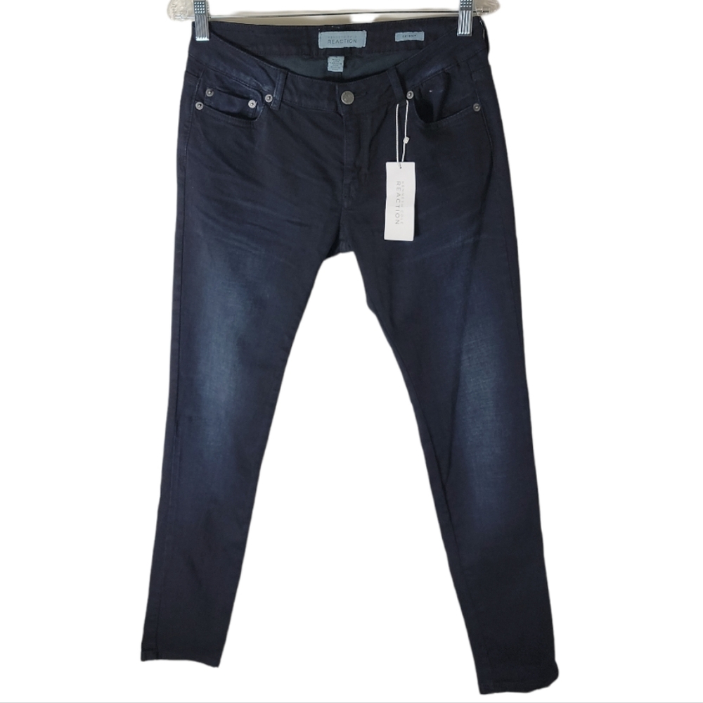Kenneth Cole Reaction skinny low rise black jeans women's size 4 stretch denim